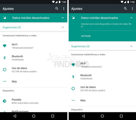 N Ajustes Desactivados