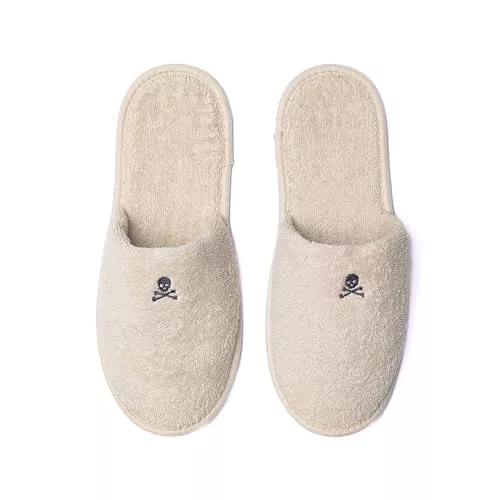 Scalpers Zapatilla lisa con bordado beige Talla 43-46