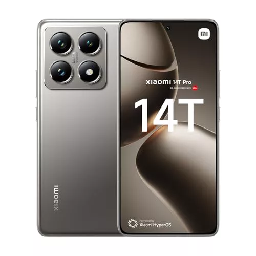 Xiaomi 14T Pro – Smartphone de 12+512GB, Lentes Leica Summilux, MediaTek Dimensity 9300+, Pantalla AMOLED 6,67'' 144Hz, HyperCharge 120W, Gris Titanio (Versión ES)