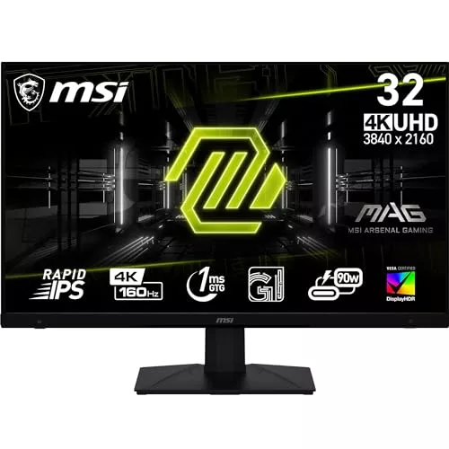 MSI mag 322UPF Monitor UHD Gaming 32, Panel IPS rápido 3840x2160, GtG 160 Hz/1 ms, sRGB 125,7%, diseño sin Marcos, DisplayHDR 400, DP 1.4a, USB Type-C (DP alt., c/DP de 90 W), HDMI MSI mag 322UPF Monitor UHD Gaming 32, Panel IPS rápido 3840x2160, GtG 160 Hz/1 ms, sRGB 125,7%, diseño sin Marcos, DisplayHDR 400, DP 1.4a, USB Type-C (DP alt., c/DP de 90 W), HDMI