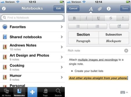 Evernote 4.1.7 para iOS ya permite compartir cuadernos completos
