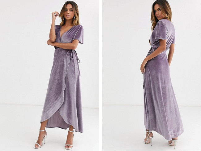 Vestidos de terciopelo midi con tirantes y bolsillos Plata
