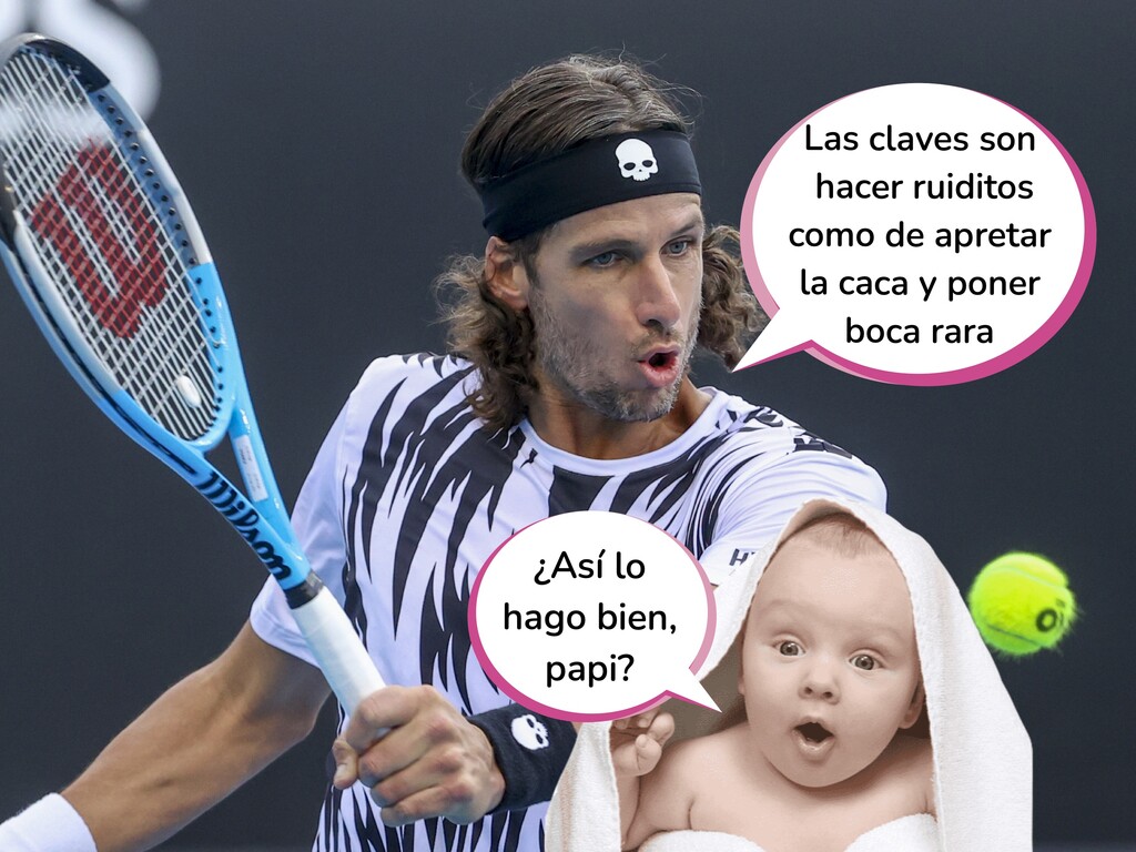 ¡Papá, quiero ser tenista! Feliciano López se lleva a su hijo Darío al trabajo, pero es Sandra Gago a la que se le cae la baba mirándole