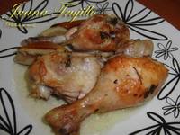 Muslos de pollo asados al limón. Receta para embarazadas