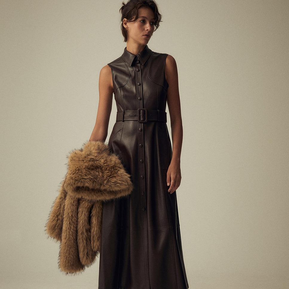 Vestido camisero efecto piel - Sfera
