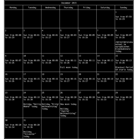 Calendário