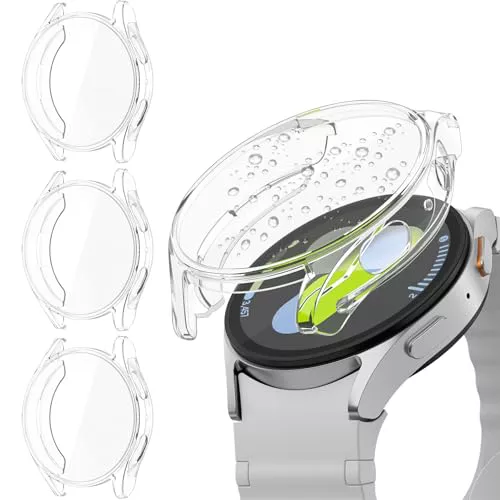 Tobfit 3 Piezas Funda Compatible con Samsung Galaxy Watch 7 44mm, Fundas Protectora de Pantalla de TPU Suave y Ultrafina, Ligero Anti-Arañazos (44mm, 3 * Transparente)