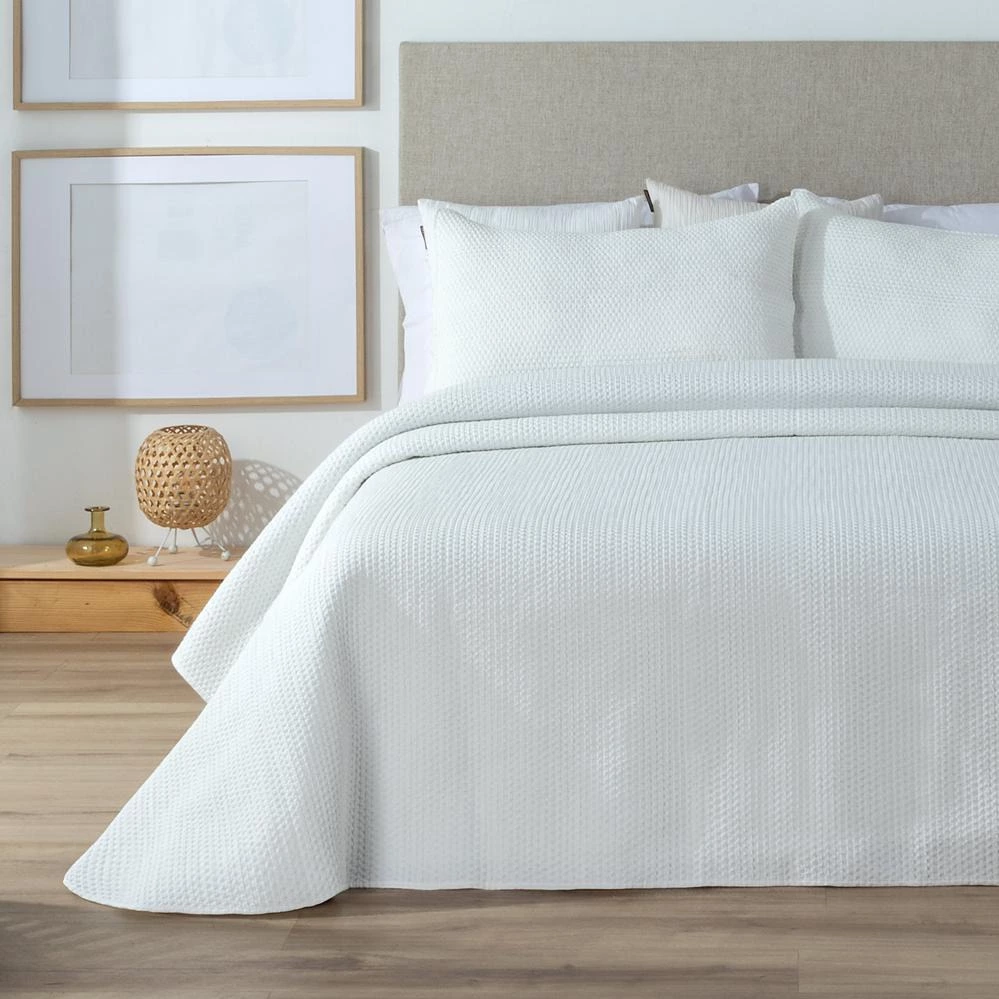Colcha bouti nido de abeja Tok Wash Manterol Blanco Cama 90 cm