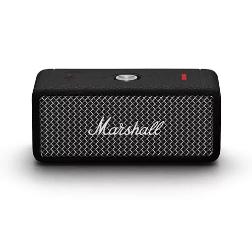 Marshall Emberton II Altavoces Bluetooth portátiles, inalámbricos, Emparejables, IP67 Resistentes al Polvo y al Agua, Encima de 30 Horas de Tiempo de reproducción - Negro y Acero