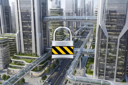 Ciudad del futuro conectada por redes independientes y seguras