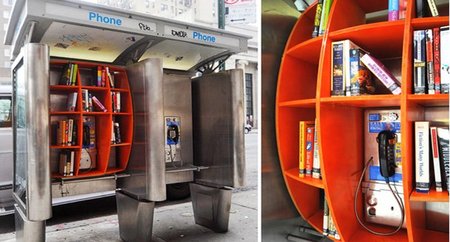 Bibliotecas en cabinas telefónicas en Nueva York