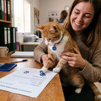 En este lugar los gatos también firman su contrato de adopción: lo hacen con la huella de su pata 