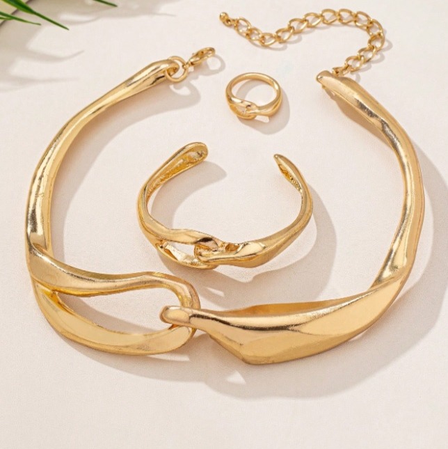 Set de joyas de diseño geométrico