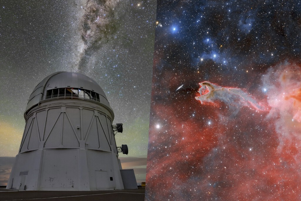 La Mano de Dios atrapando una galaxia: la sobrecogedora última imagen de la cámara de energía oscura DECam