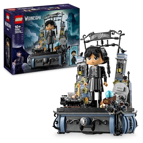 LEGO Miércoles Figura de Miércoles Addams de Juguete, Muñeca para Vestir del Personaje de la Serie, Regalo para Niñas y Niños de 10 Años o Más, Juego de Misterio, Decoración Estantería 76780
