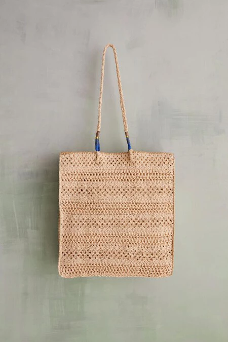 Bolso rectangular rafia