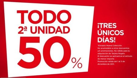 Blanco, 2ª unidad a mitad de precio ¡todo!