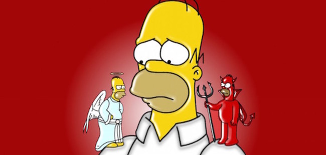 Angel And Devil Homer Simpson Wallpaper