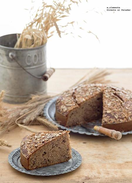 Pan de plátano integral con semillas y nueces. Receta.