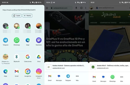 Android 共有メニューはアプリごとに、また Android の異なるレイヤーやバージョン間で変わります。