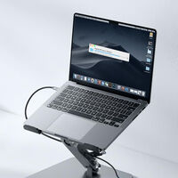 Este soporte para MacBook me soluciona un problema a la hora de trabajar. Y de paso me da conexión para el monitor y dos periféricos 