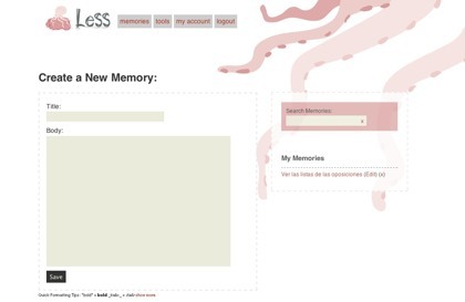 Less memories, anotando nuestras memorias para acceder a ellas más tarde