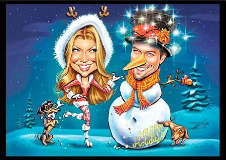 Para tarjeta de navidad, me quedo con la de Josh Duhamel y Fergie