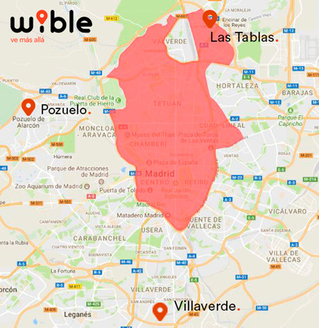 Wible: zonas de actuación en Madrid