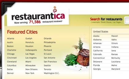 Restaurántica, reseñas de restaurantes en USA y Canadá