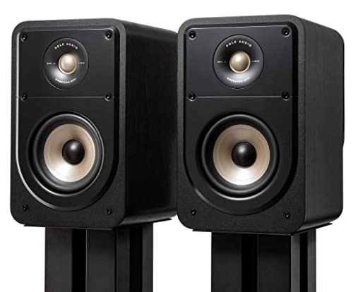 Polk Audio Signature Elite ES15 - Altavoces para estantería, Altavoces de Alta fidelidad para Sistema de Sonido de Cine en casa, Audio de Alta resolución, Color Negro