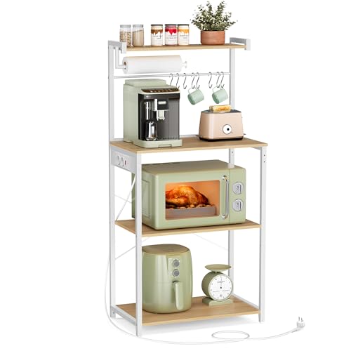 VASAGLE Estantería de Cocina con Enchufe Múltiple