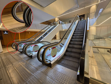 Foto de unas escaleras mecánicas tomada con el gran angular del Samsung Galaxy Z Fold8 Ultra