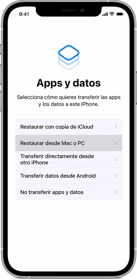 Ios15 Iphone12 Pro Configuración Restaurar desde Mac Pc Ontap