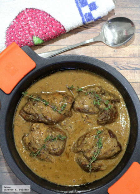 Receta de codillo de cerdo a la mostaza con jugo de carne