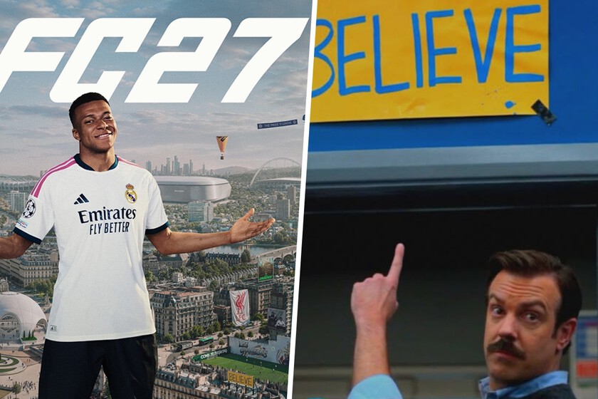 Ted Lasso se cuela en la portada de FC 27. A ver si encuentras el cartel de Believe junto a Mbappé
