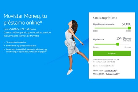 Telefónica mejora su servicio de préstamos Movistar Money: ahora puedes pedir hasta 5.000 euros con menos intereses