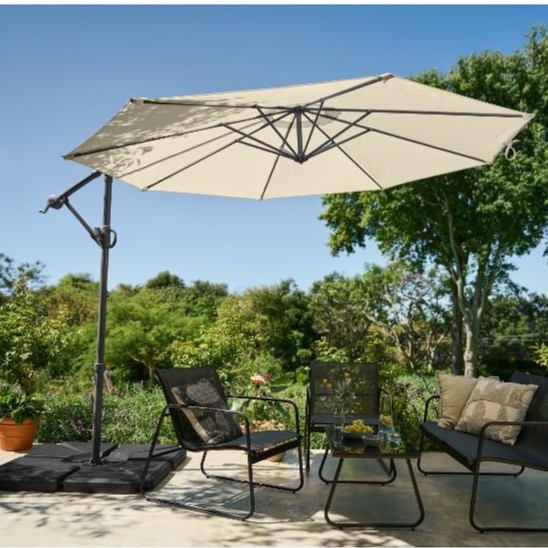 Sombrilla con soporte lateral