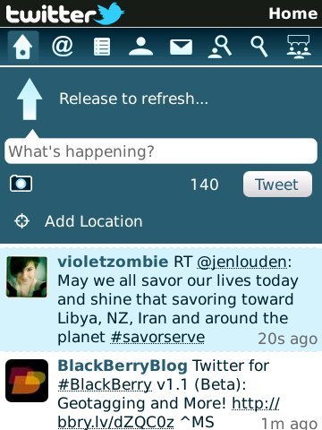 Twitter para BlackBerry 1.1 lanzado en fase beta