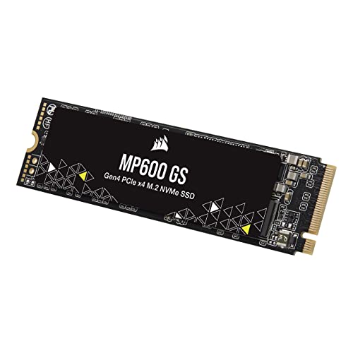 Corsair MP600 GS 500 GB SSD PCIe Gen4 x4 NVMe M.2 - TLC NAND de alta densidad - M.2 2280 - Compatibilidad con DirectStorage - Hasta 4.800 MB/s - Genial para Portátiles PCIe 4.0 - Negro