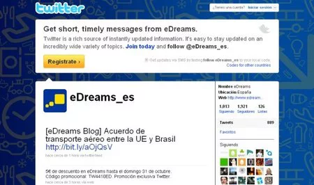 Twitter: eDreams realiza descuentos de 5 euros con su perfil