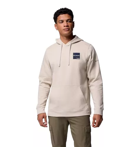 Columbia Columbia Trek Sudadera con Capucha, Polar Gráfico, Estiramiento Listo para Aventuras, Capucha Ajustable, Tejido de Punto Rico en Algodón, Bordes Acanalados, Bolsillo Canguro - Hombre