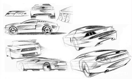 Los bocetos del Mustang