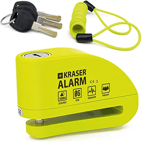 KRASER KR6Y Candado Moto con Alarma 110dB