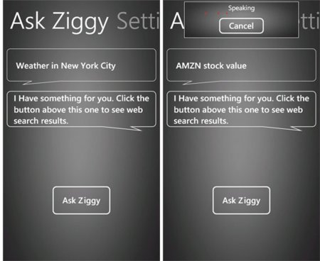 Ask Ziggy, mirando a Siri desde Windows Phone 7