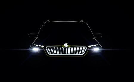El Škoda Vision X se asoma en un primer teaser y será un híbrido a todo gas