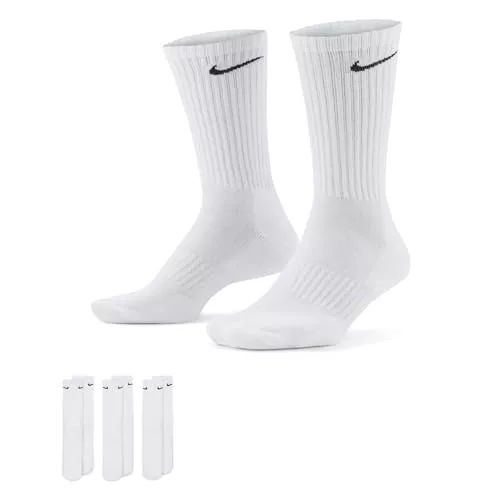 NIKE Everyday, Calcetines Unisex Adulto, Blanco, M Paquete De 3