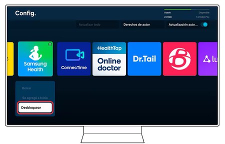 Desbloquear apps del televisor Samsung