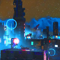 Este jugador de No Man's Sky ha construido una megaciudad cyberpunk que tiene cine, arcades y hasta tiendas de comida