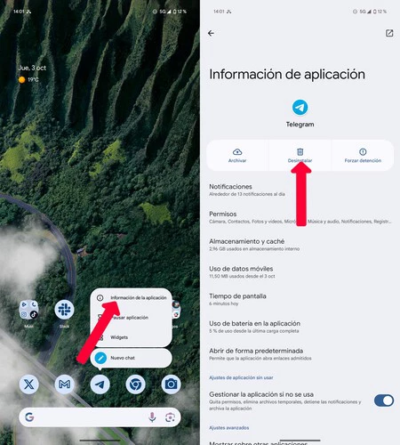 Desinstalar Aplicaciones Android