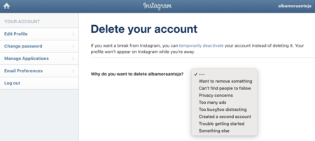 Delete Instagram